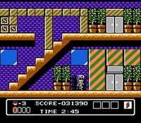 une photo d'Ã©cran de Hammerin Harry sur Nintendo Nes